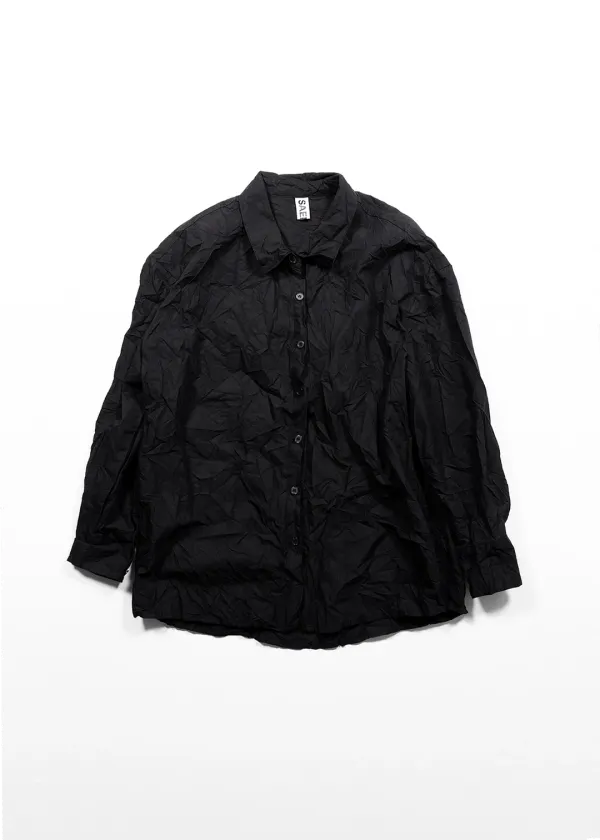 HAND-CREASE SHIRT - BLACK