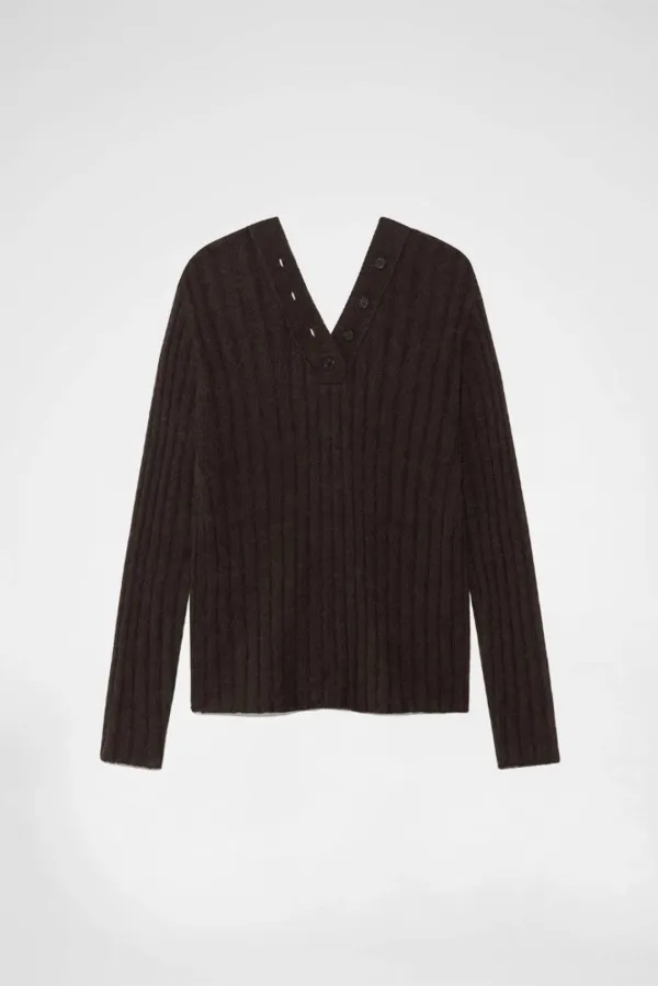 TWO-WAY BUTTONS CARDIGAN / BROWN