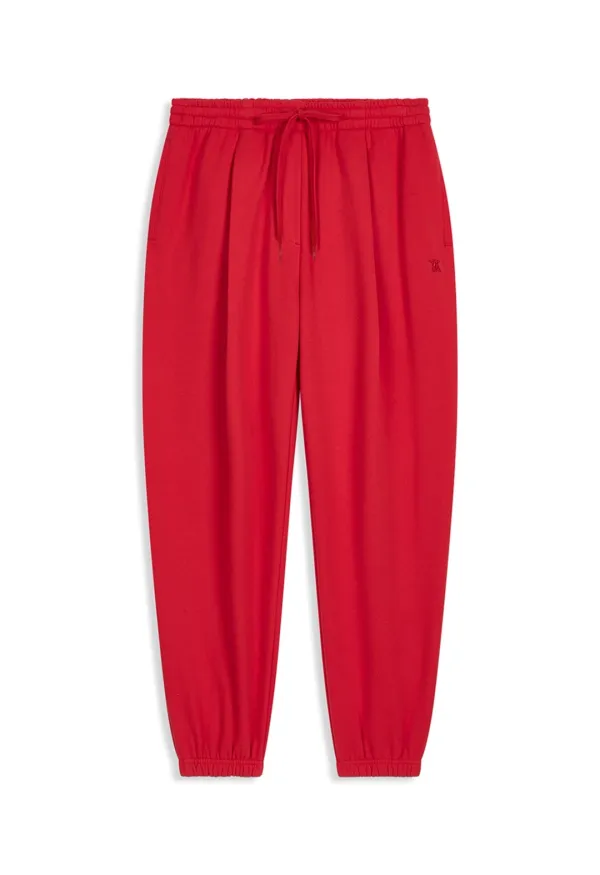 TUCKED JOGGER PANTS, RED