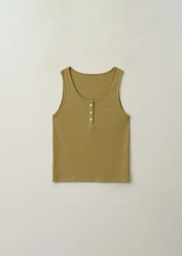 [여울 PICK] HENLY-NECK RIBBED SLEEVELESS (mustard green)