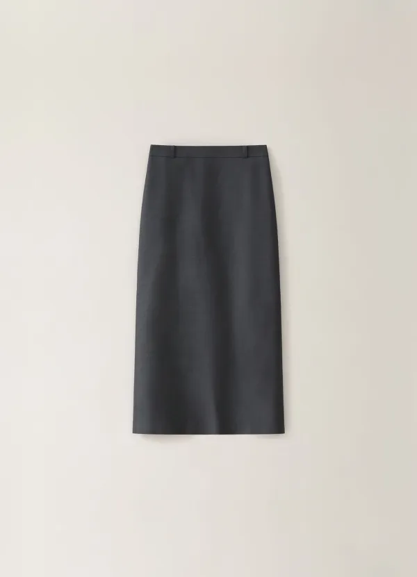 Modern Slim H-line Long Skirt - Charcoal