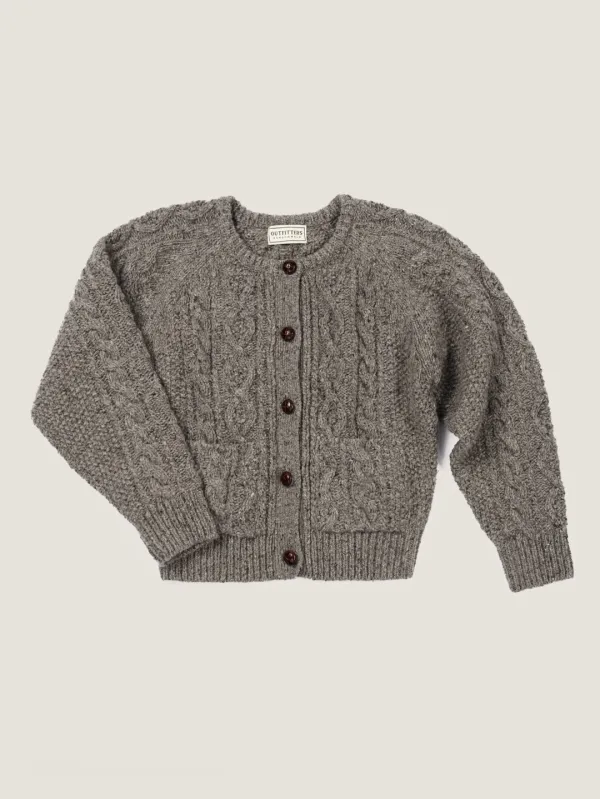 (-20%) CREAM TEA CABLE CARDIGAN [ Ash ]