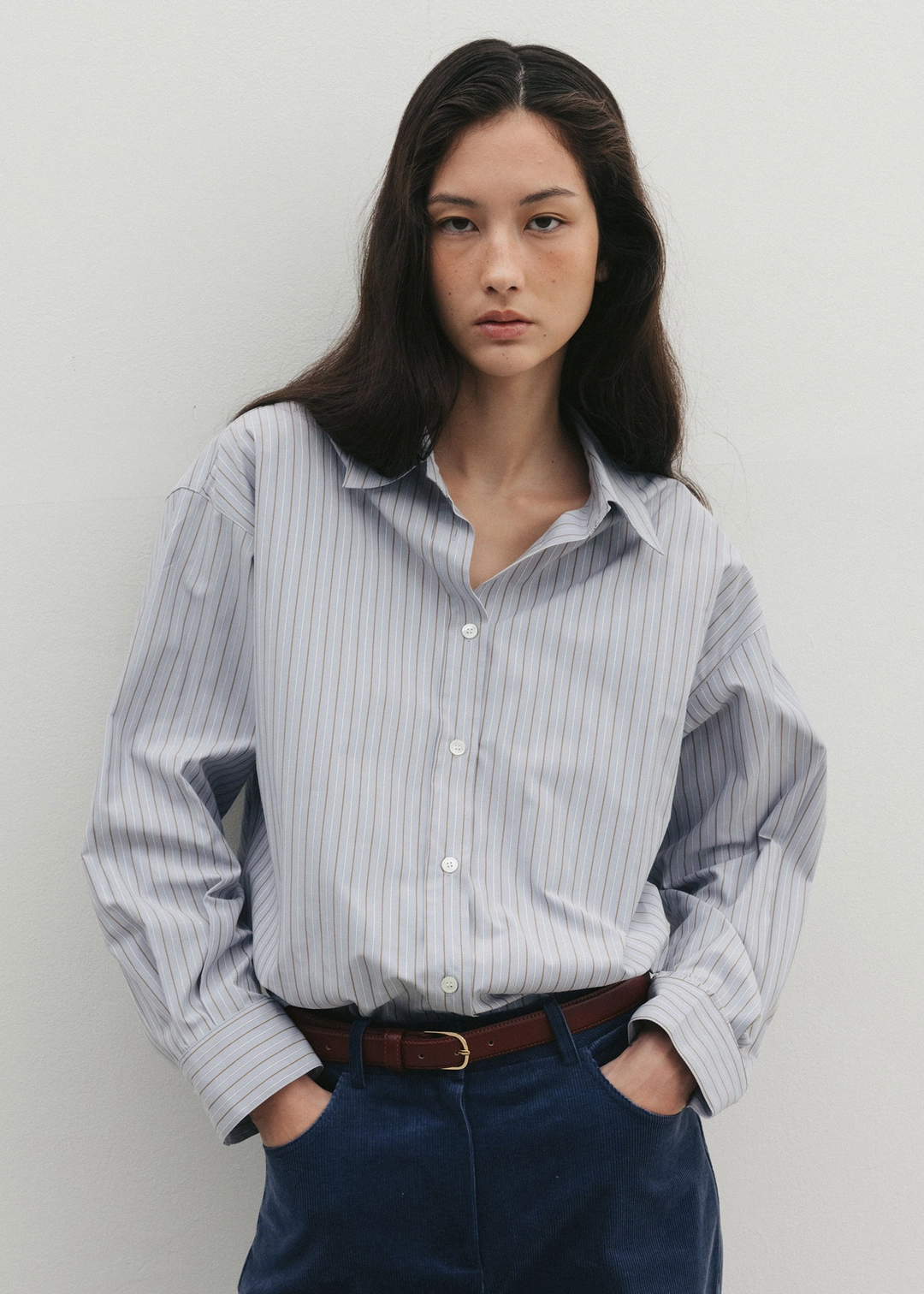 더라이 Back Shirring Shirt(Blue) 상품 이미지 2