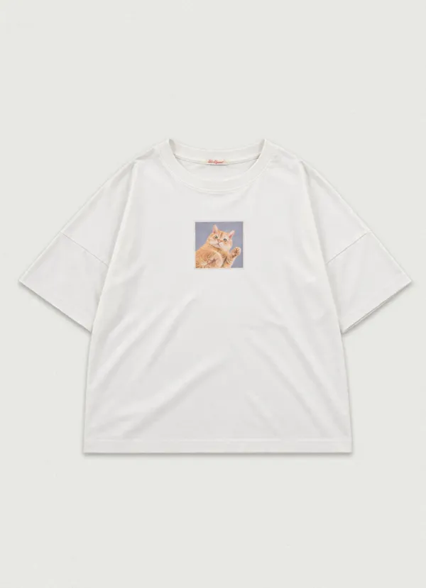 Baby Cat Frame Tee [ivory]