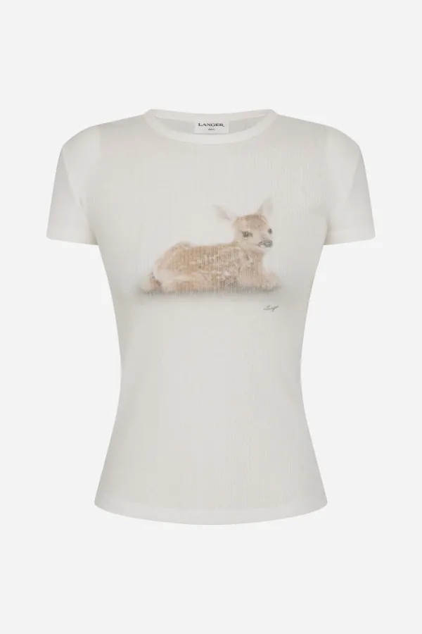 25SS bambi ribbed short sleeve t-shirt