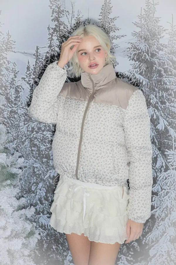 FLOWER DUCKDOWN PUFFER JK (BEIGE)