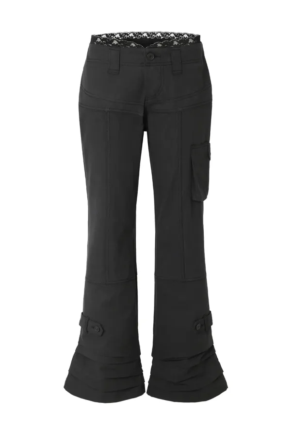 Lace trim cargo pants