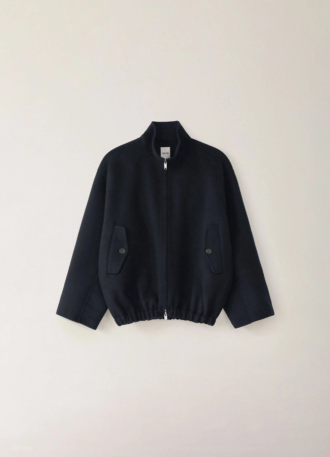 페블엠 Bow High-neck Zip-up Blouson - Navy (10월 말 순차배송) 상품 이미지 2