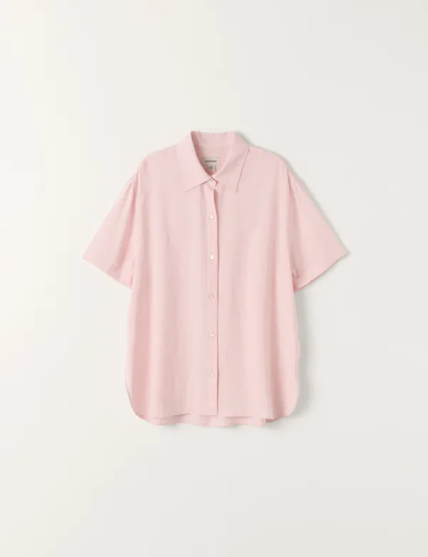 Amanda Linen Shirt (Light Pink)