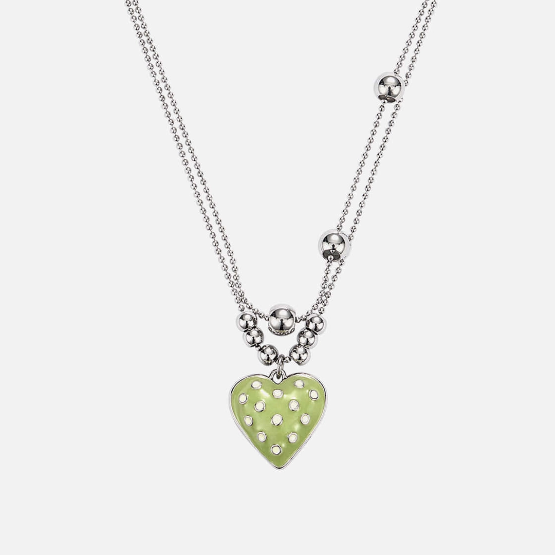 엔프프 dot heart necklace-olive 상품 이미지 1