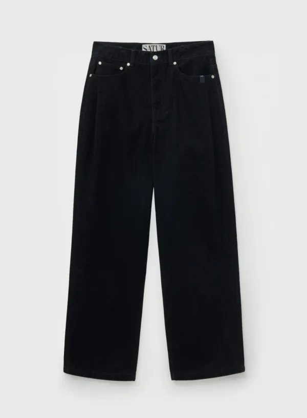 [RIIZE\'s Pick] Velvet Wide Curved Denim Pants - Indigo