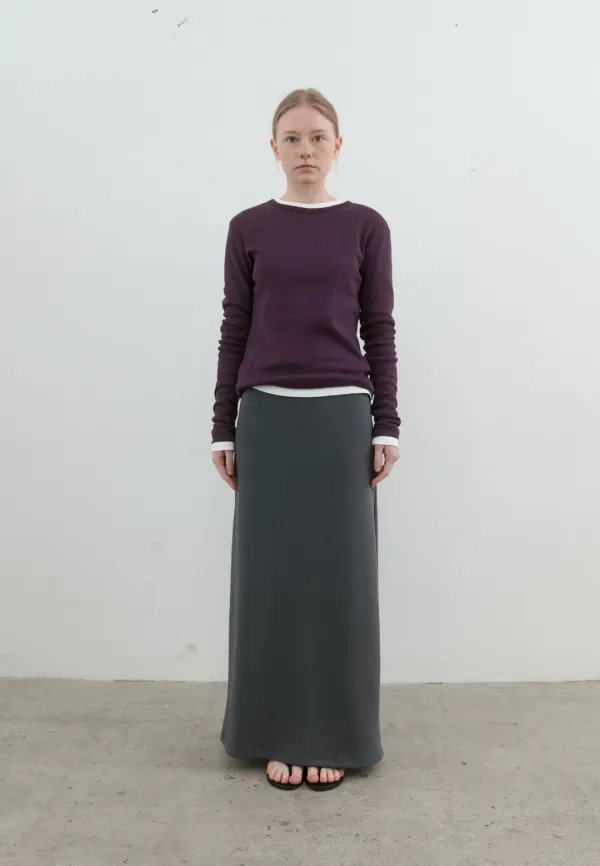 Relax jersey maxi skirt (deep gray)
