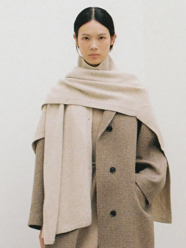 WOOL CAPE PULL-OVER KNIT_2COLOR