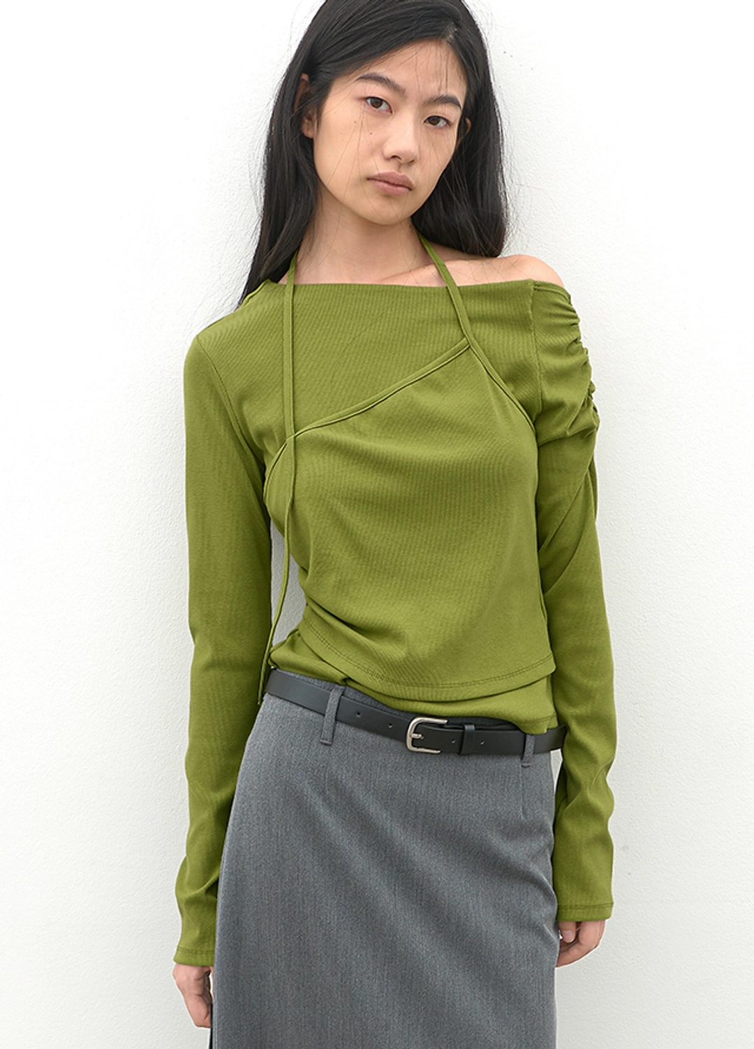 아뜰리에 나인 (T-7272)HALTER LAYERED OFF SHOULDER TOP 상품 이미지 2