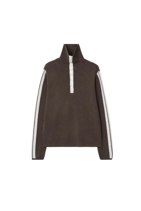 High neck knit top - Brown (10/16부터 순차배송)