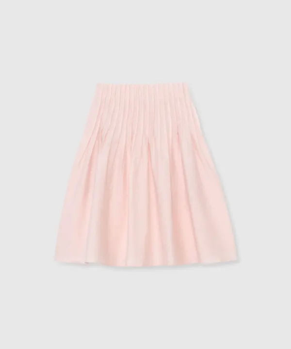 Cotton pintuck skirt (Pink)