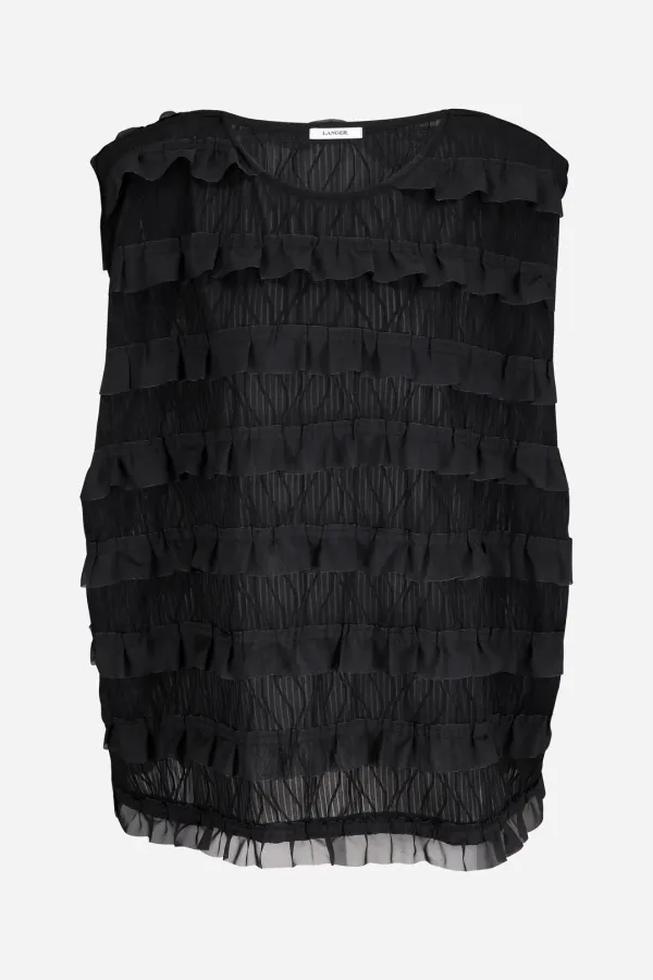 lace pumpkin padded sleeveless top