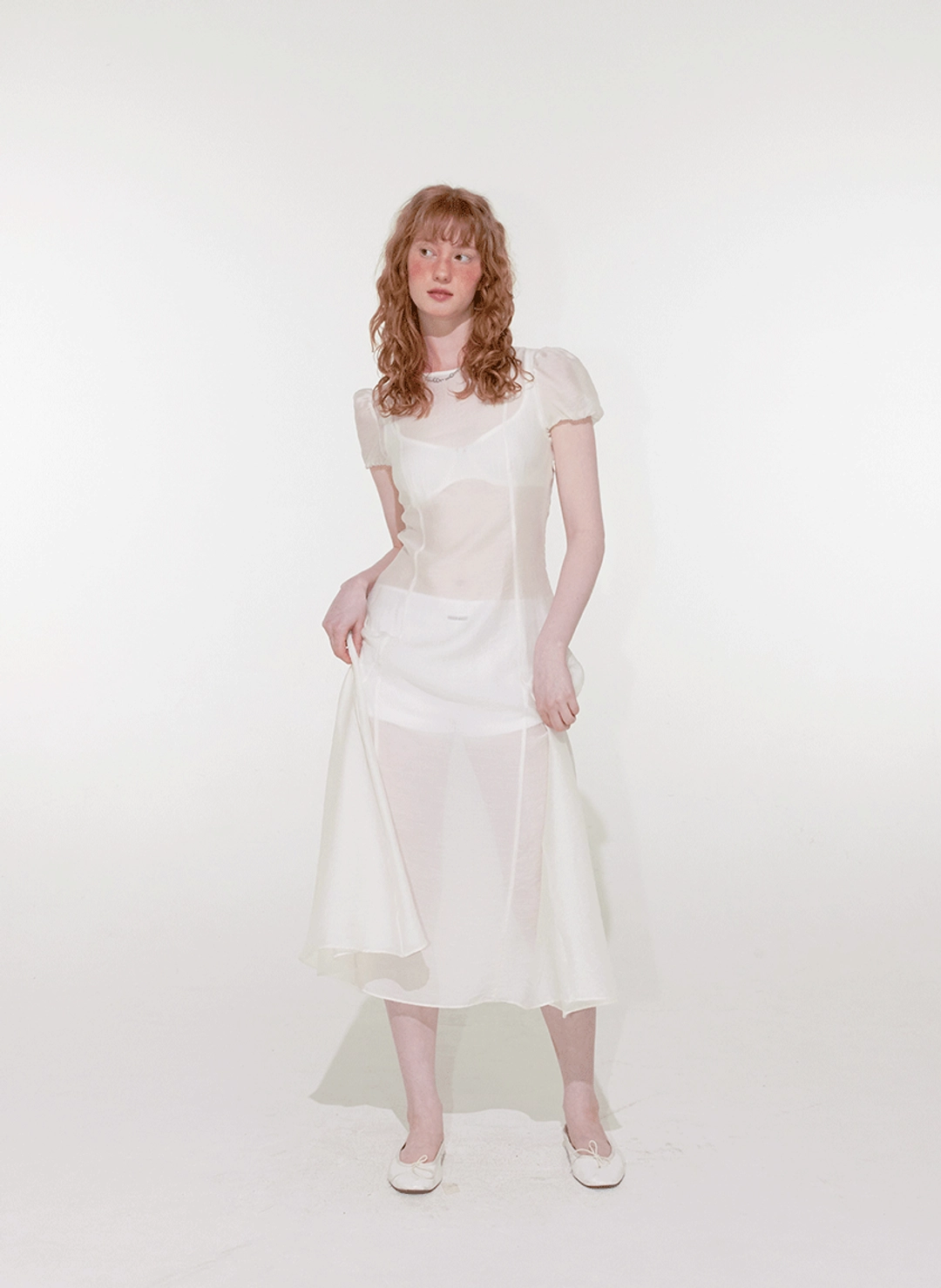 루루서울 Sheer Puff Long Dress (Ivory) 상품 이미지 2