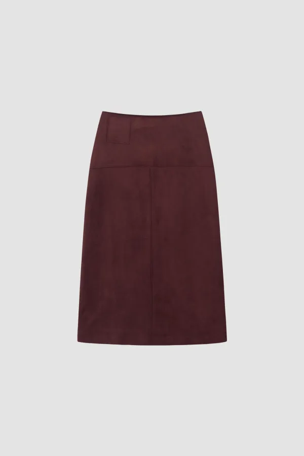 Lorena Burgundy Suede Skirt