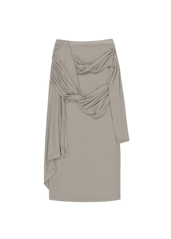 [2ND] SIGNATURE DRAPING SKIRT, BEIGE