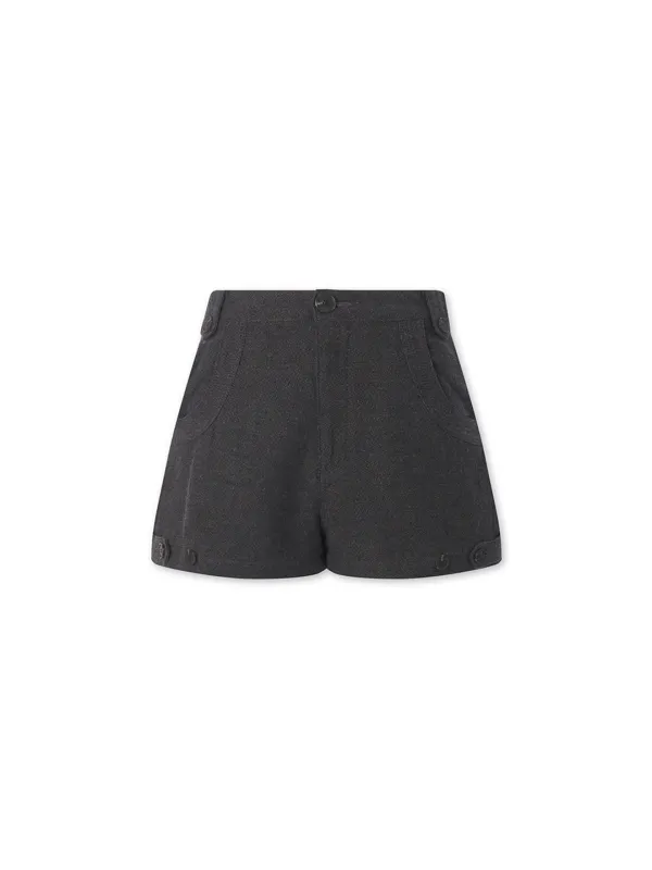 KATY BUTTON SHORTS BROWN