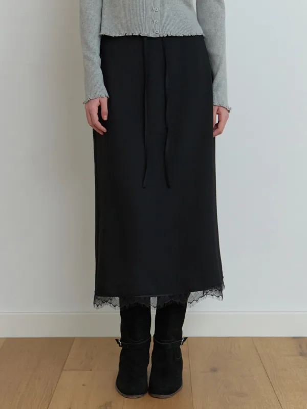 Oly lace H skirt (black)