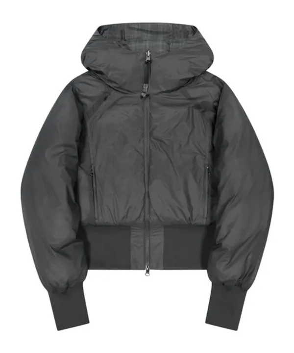 Reversible Check Padded Jacket / Charcoal