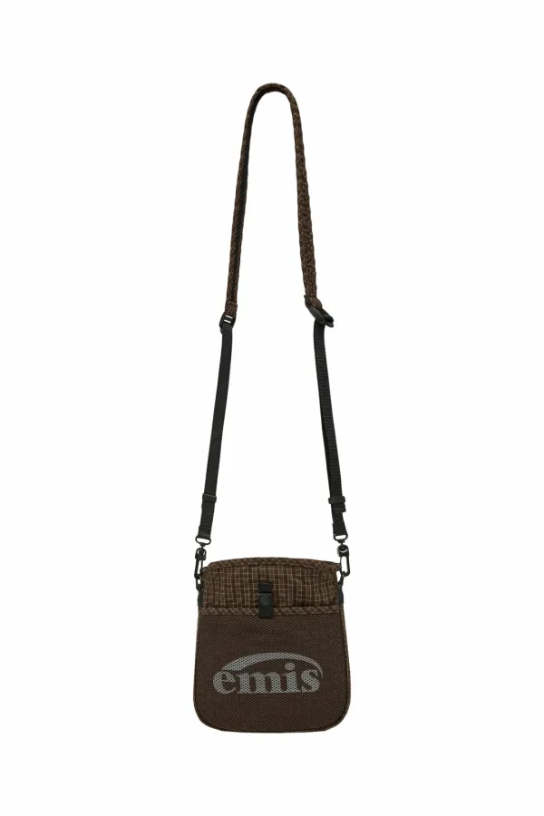 PACKABLE CHECK SACOCHE-BROWN