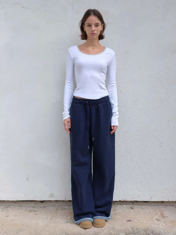 NUA DENIM SWEAT PANTS_INDIGO