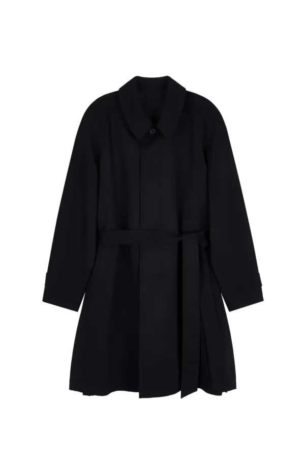 HALF OVER SINGLE TRENCH COAT (BLACK)