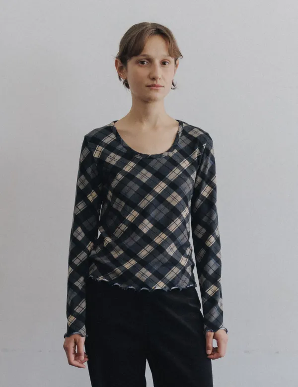 Tonka Check Top (Gray)