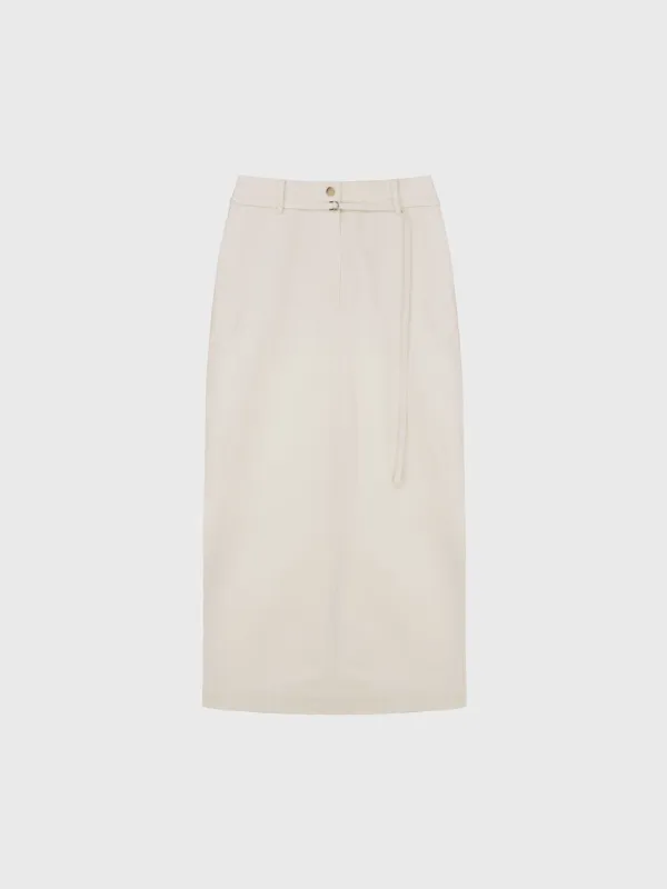 Linen blended skirt (ivory)