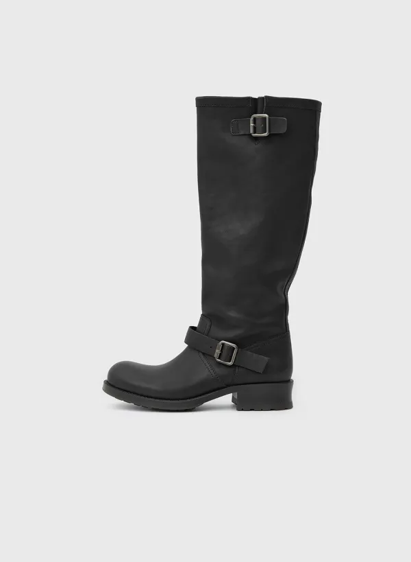 Ronis calf leather long boots - Black