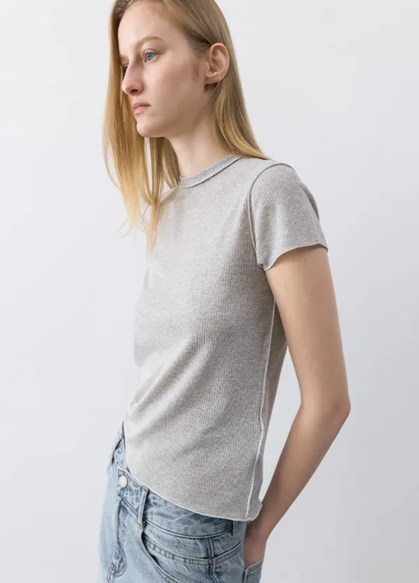 (T-7259)AN INTERLOCK SLIM FIT TEE