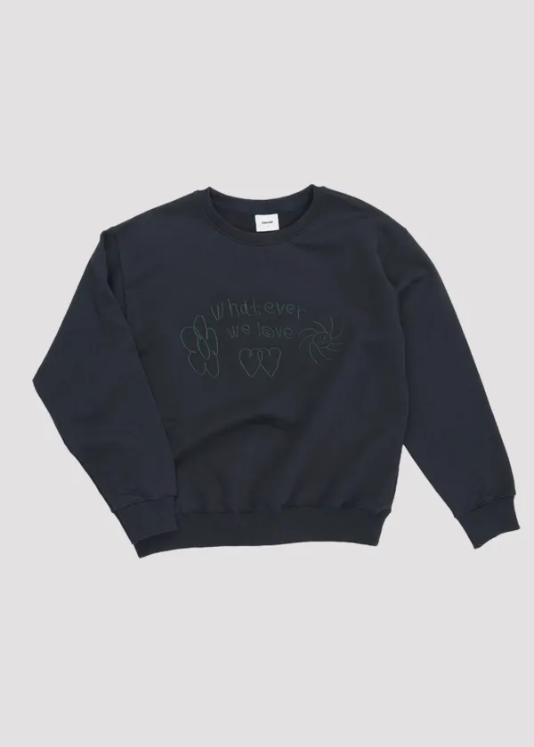 EMBROIDERY SWEAT WHATEVER NAVY