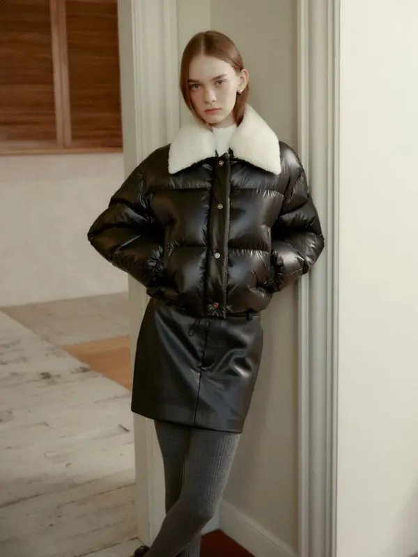 [REFURB] PARC Down Lambs Wool Collar Puffer Jacket_Black