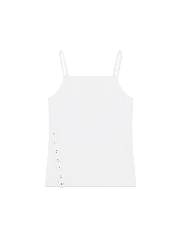 Snap Slit Tank Top White