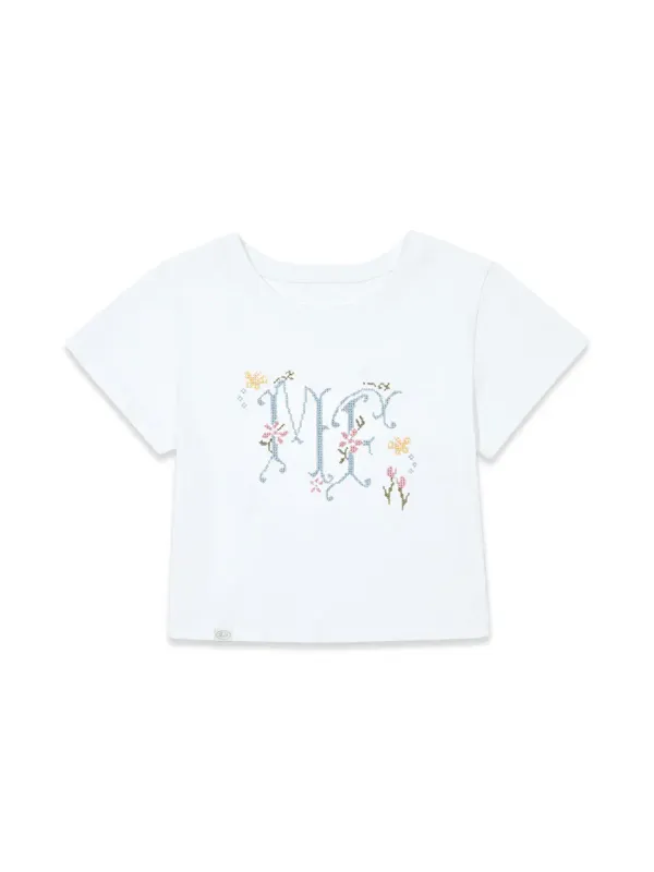 CROSS STITCH LOGO T-SHIRT (WHITE)