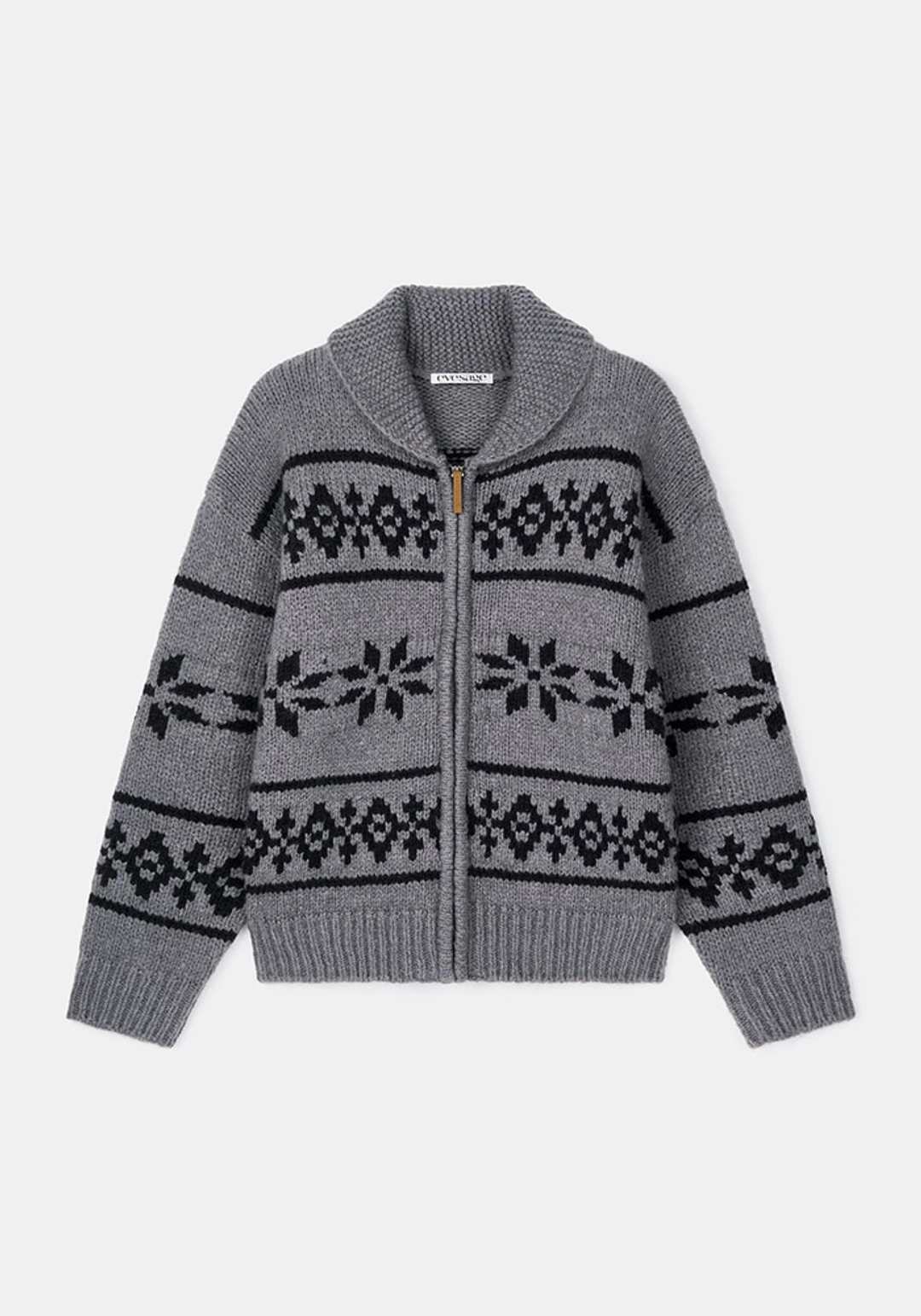 이브세이지 Alpaca wool nordic knit zip-up (Grey) 상품 이미지 3
