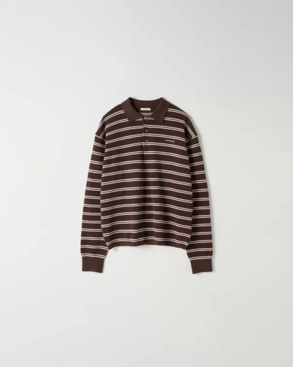 [5th] Stripe Polo Knit [BROWN]