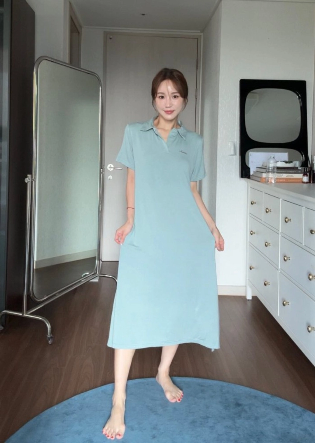 아노에틱 [플리에PICK]ANC SOFTLINE MODAL PAJAMA DRESS_MINT CHOCO 상품 이미지 1