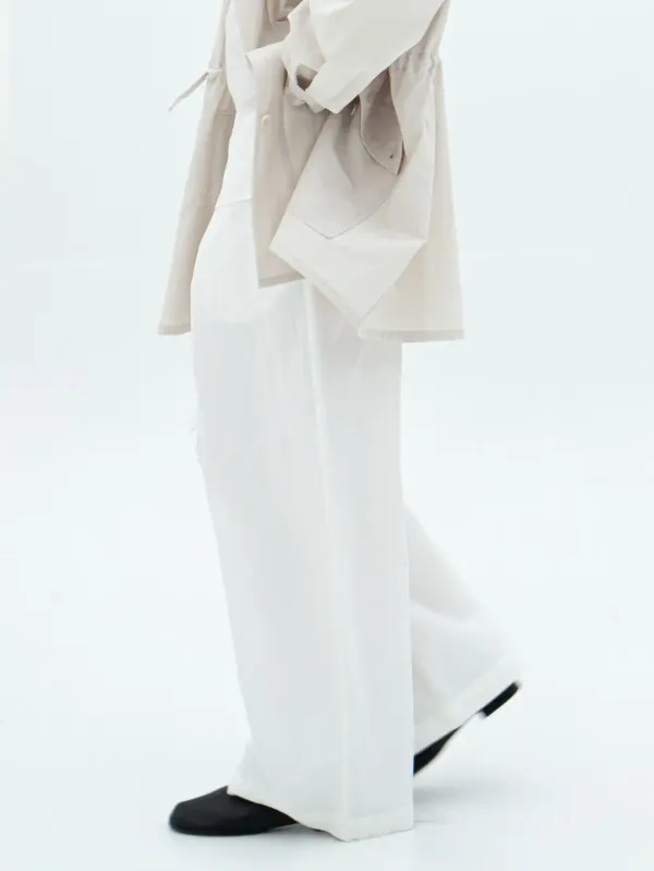 3rd /Linen Wide Pants (white)