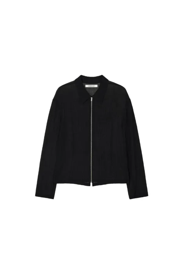 Crinkle zip-up jacket - Black
