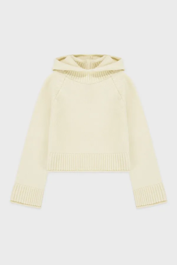 Wool Blend Hoodie Knit (Ivory)