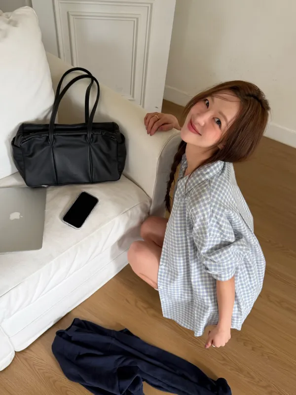 [15th] Dive overfit shirt (blue check)
