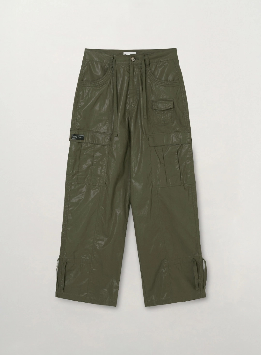 세터 (W) Coated Cotton Cargo Pants - Khaki 상품 이미지 1
