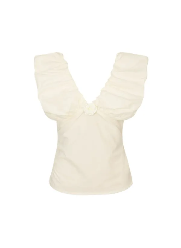 Volume Puff Blouse (Cream)