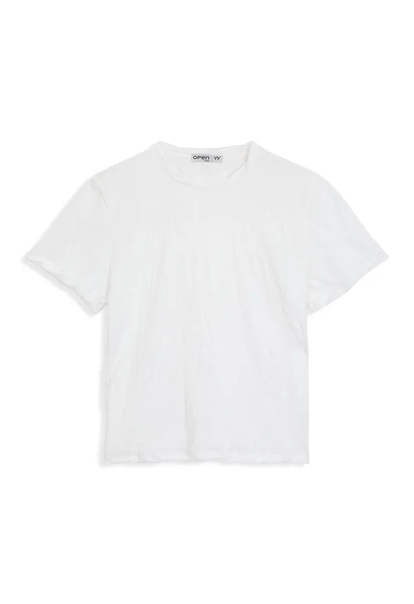 CRINKLED EVERYDAY TEE, WHITE