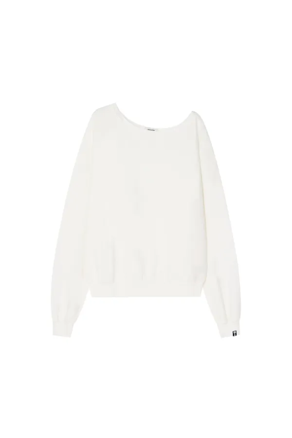 ASYMMETRIC ONE SHOULDER SWEATSHIRT (WHITE)