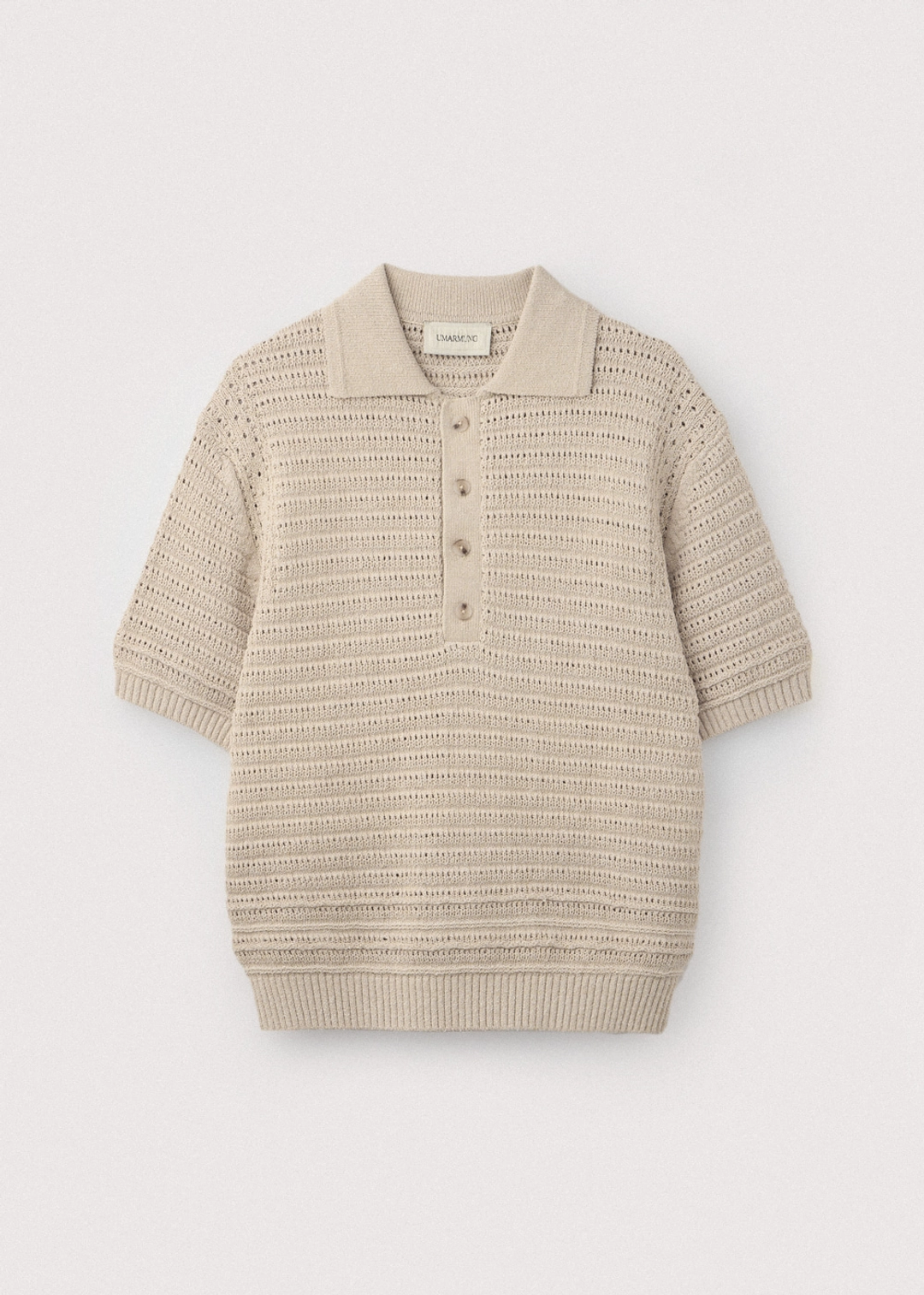 우마뭉 Paper & boucle crochet collared pullover_Natural 상품 이미지 3